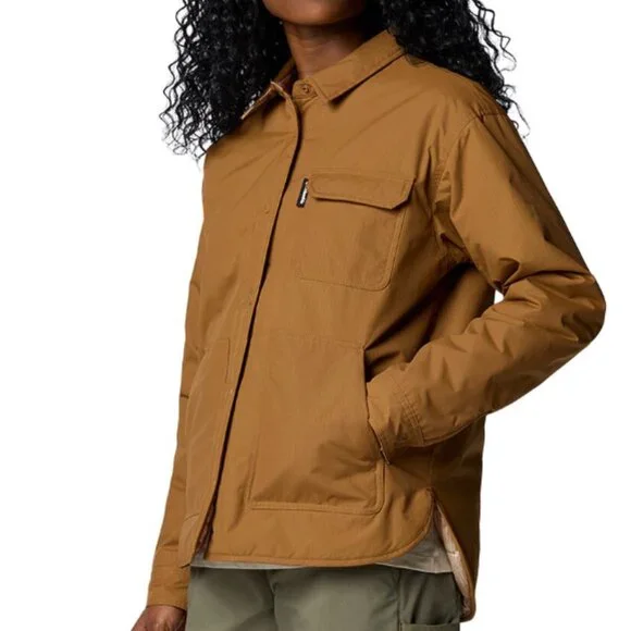 NWT New Columbia Women's Longhorn Ridge Reversible Shirt Jacket Large L Camel - Picture 3 of 6